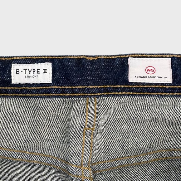 AG Adriano Goldschmied B-Type II Straight Denim Jeans Men's 37X32 Dark Wash New - Picture 10 of 11